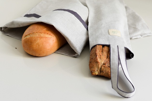 Zestaw lniany worek na chleb i bagietkę Lomme bag