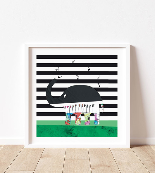 obrazy i plakaty do pokoju dziecięcego Plakat do pokoju dziecka, słonik