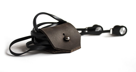 pokrowce i etui - organizery Skórzany organizer do kabli i słuchawek BRĄZ