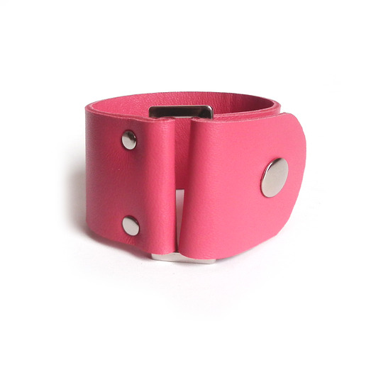 Skórzana bransoleta malinowa BUCKle Mikashka