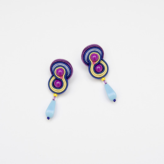 kolczyki soutache Kolorowe kolczyki na lato - sutasz