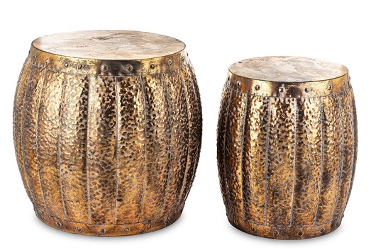 meble - stoły i stoliki - stoliki kawowe Stolik boczny 2 szt. metalowy 50x46x46 i 45x35x36 cm TUNN