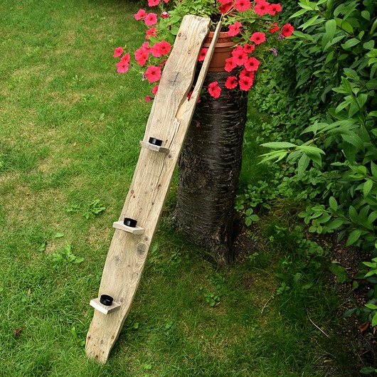 świeczniki i świece Świecznik drewniany, stara deska loft japandi /19/ rękodzieło handmade