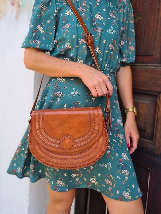 torby na ramię Torebka skórzana ręcznie robiona góralska listonoszka Tonala wzory