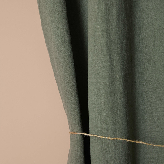 zasłony Zasłona Merida w kolorze khaki z lnu 300cm