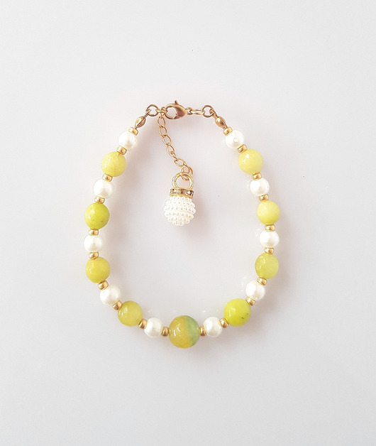 bransoletki z kamieni naturalnych Bransoletka Limonka w Perłach