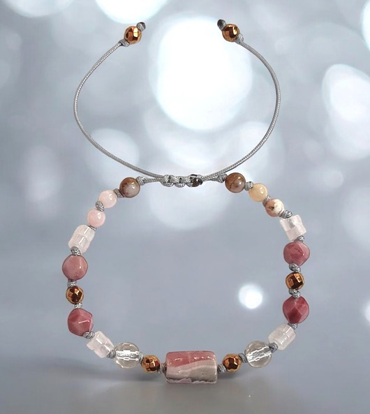 bransoletki z kamieni naturalnych SELF LOVE - amulet - RODOCHROZYT, rodonit, opal, k.górski,  k.różowy