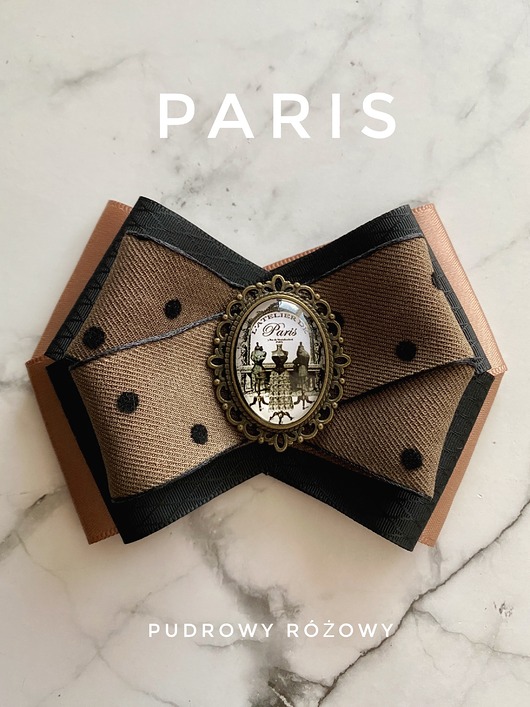 broszki Kolekcja PARIS  z grafiką retro w stylu francuskim