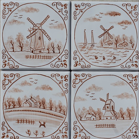 kafle i panele Zestaw kafle holenderskie ręcznie malowane kafle płytki delft