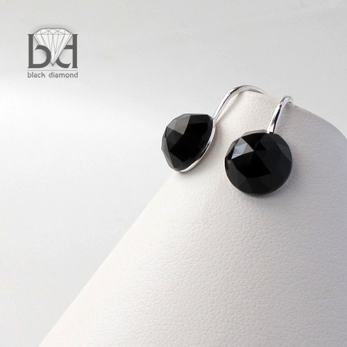 Klipsy z dużym kryształem Swarovski  Black Diamond