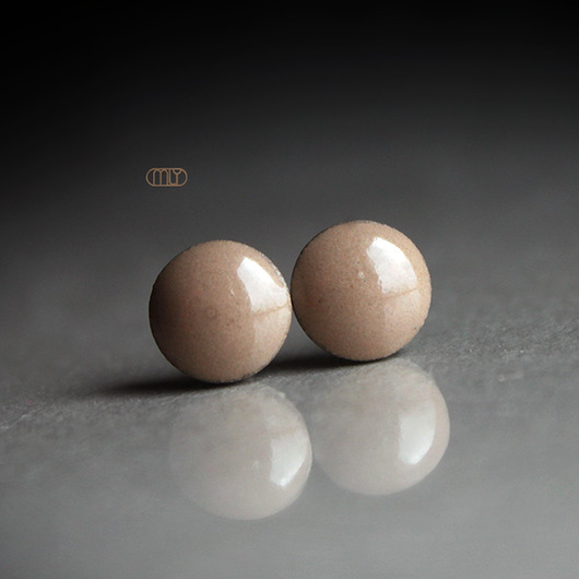 kolczyki ceramiczne Mini Gri 6mm/stal chirurgiczna/
