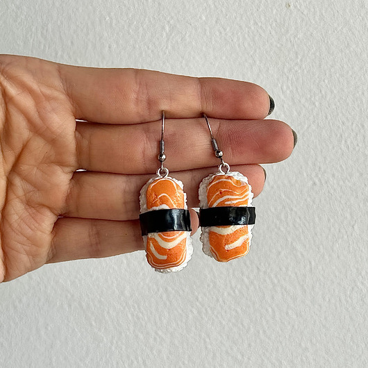 kolczyki z masy plastycznej Kolczyki NIGIRI sushi śmieszne kolczyki stal chirurgiczna