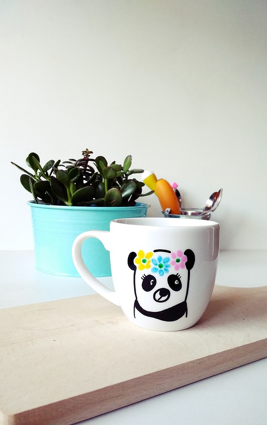 300 ml panda i kwiaty MUKI design