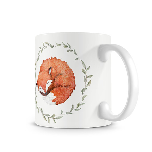 kubki Kubek z śpiącym lisem. i love forest