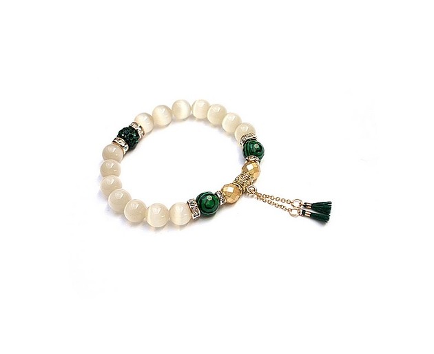 bransoletki z kamieni naturalnych Champagne & emerald /12-09-21/