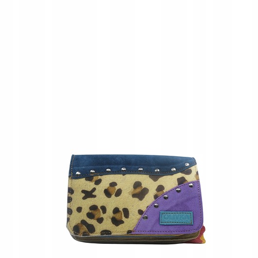 saszetka nerka Nerka zamszowa, wygodna unikalna, damska ze skrawków, zero waste, OLIVKA