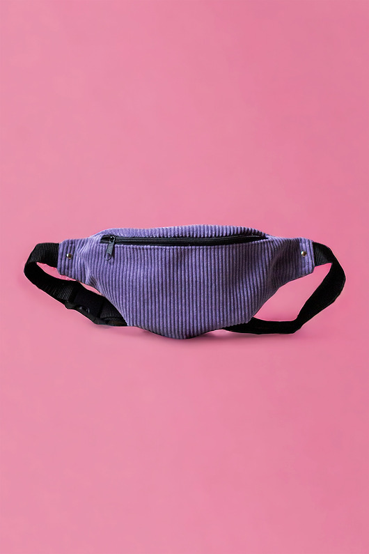 saszetka nerka Fioletowa nerka z cienkiego sztruksu