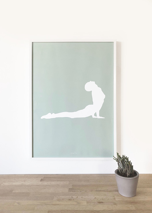 plakaty Plakat YOGA Pies z głową do góry zielony