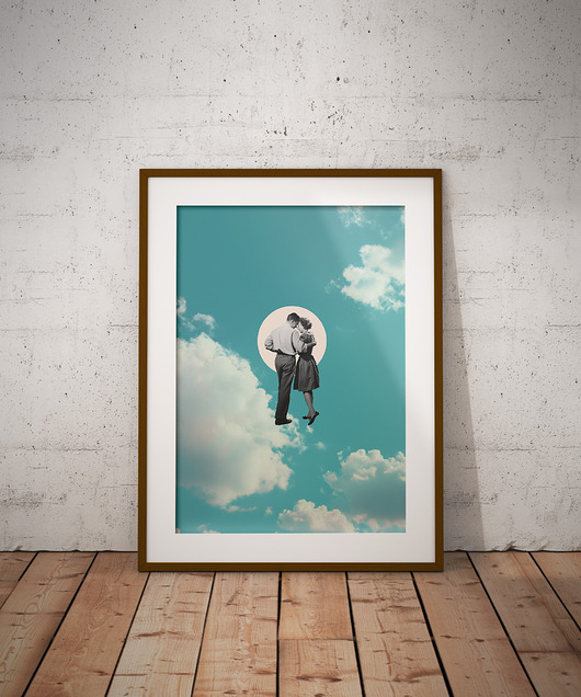 plakaty Plakat Zakochana para - Kolaż minimalistyczny