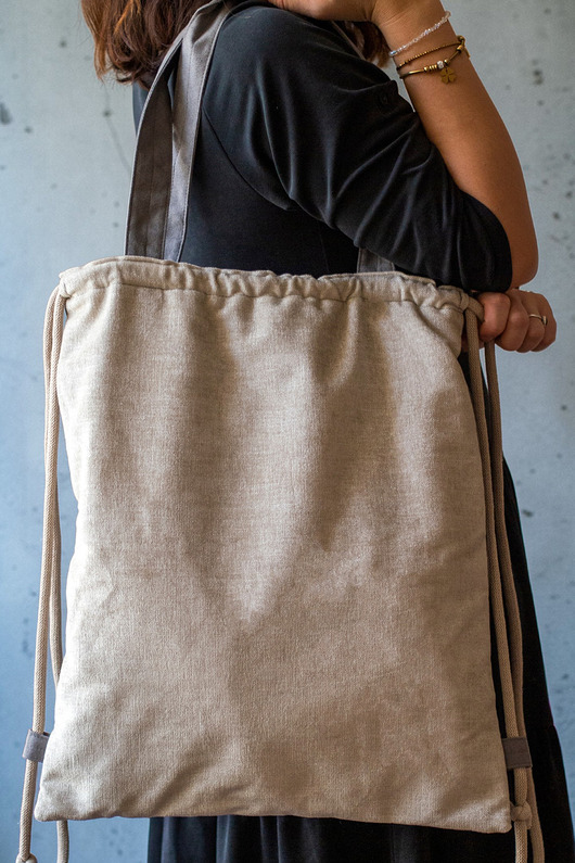 plecaki Kremowo-szara torba plecak 2w1