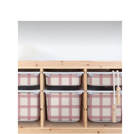 naklejki ścienne do pokoju dziecka Naklejki na pojemniki Trofast Ikea akwarela krata