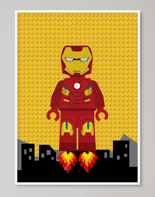 obrazy i plakaty do pokoju dziecięcego Lego Superbohater "Iron Man"