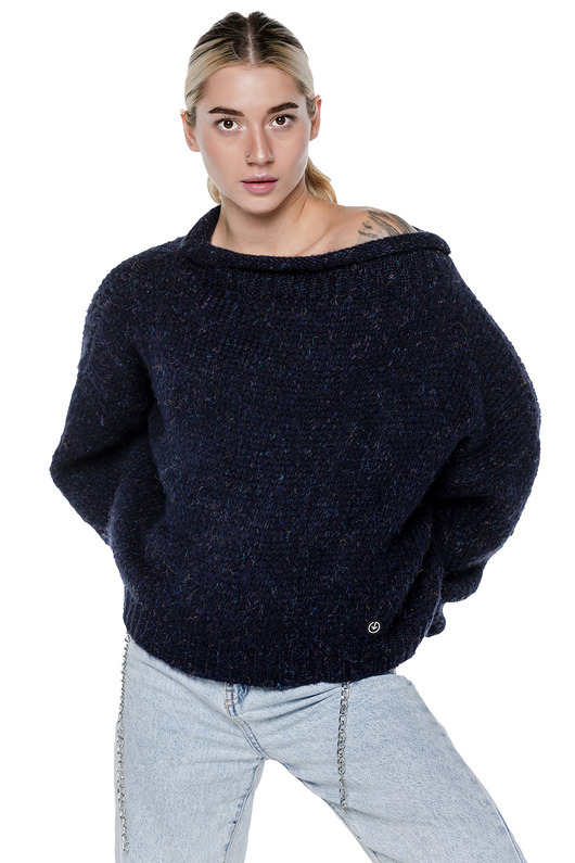 swetry damskie  Sweter krótki UNDERWORLD granat