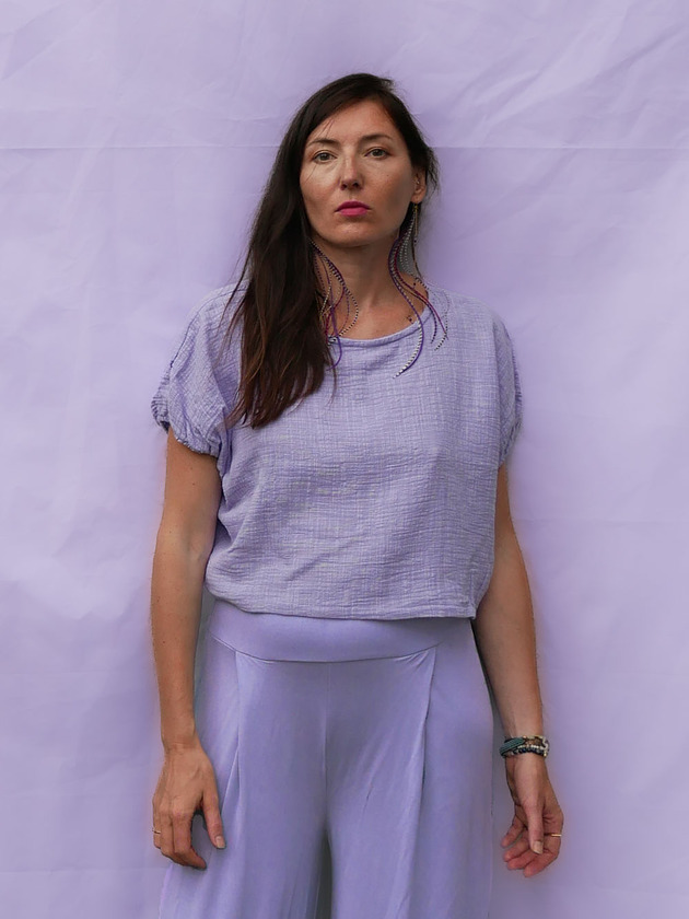 topy damskie Oversizowy Top nietoperz  lniany muslin