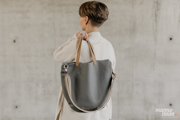 torby na ramię Marmollada - torebka bawełniana tN szara + b