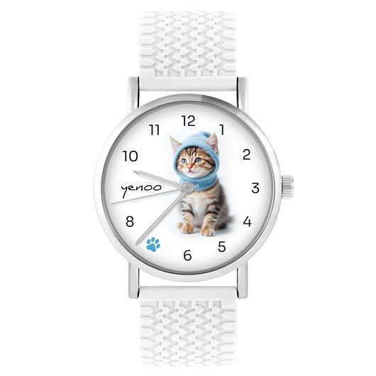 zegarki unisex Zegarek - Kotek - silikonowy, biały