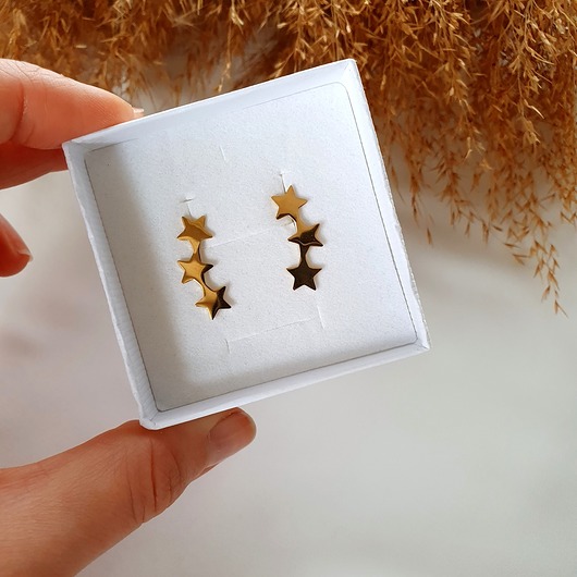 Kolczyki gwiazdki ze stali szlachetnej LEI handmade 