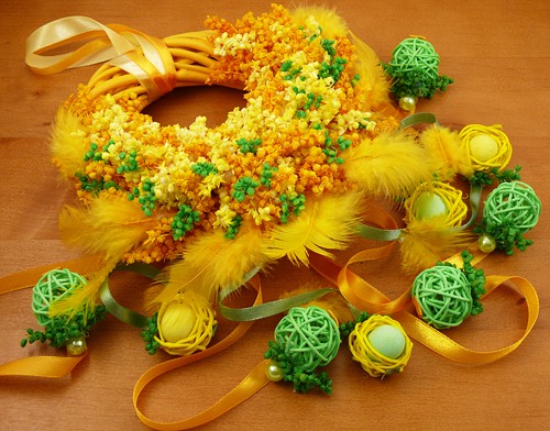 Dekoracja zawieszka pomarańczowo-żółta :) Tulka