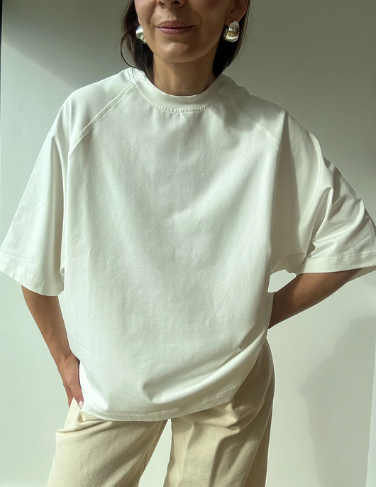 t-shirt damskie T-shirt Chillout ecru crew neck