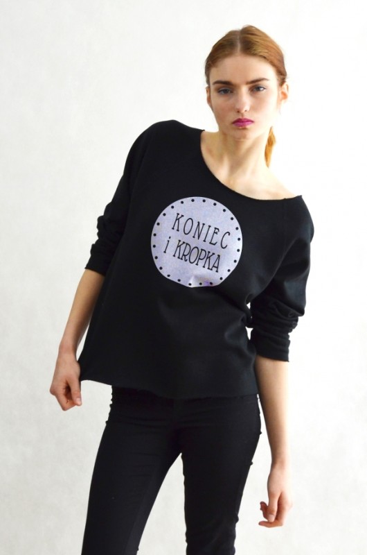 KONIEC I KROPKA  czarna bluza oversize GAU great as You