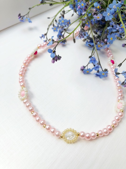 chokery Choker lata 90 z kwiatkami