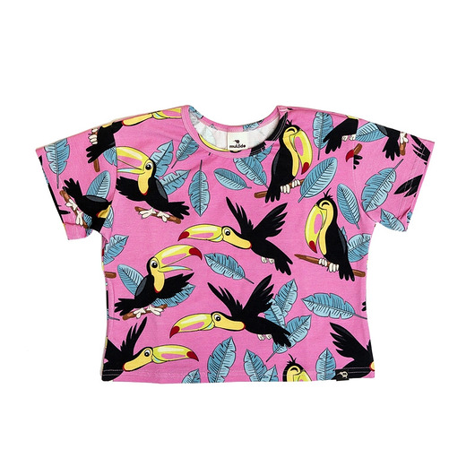 t-shirty dla dziewczynki Crop top Różowy Tukan