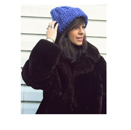 czapki damskie Chabrowa czapka  chunky beanie  z wełną