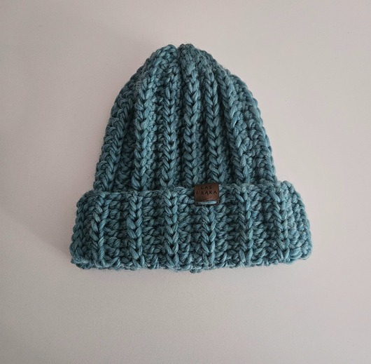 czapki damskie Czapka wełniana jasny turkus