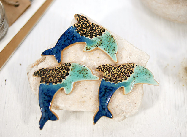 magnesy Ceramiczny delfin -  magnes na lodówkę