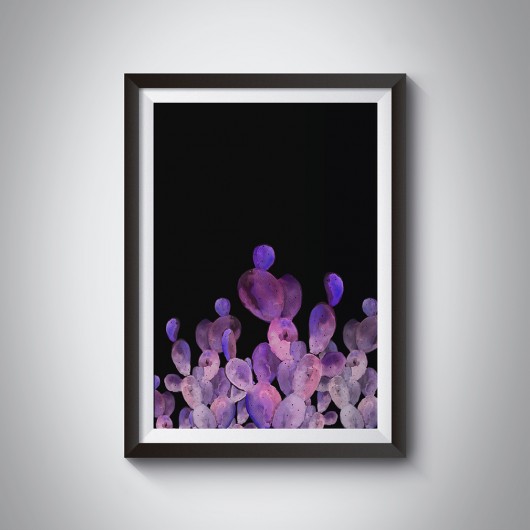 AKWARELOWE KAKTUSY FIOLETOWE 006 50x70cm ILOBAHIE
