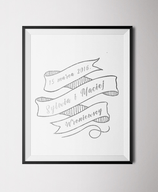 Personalizowany złocony plakat Wstęga Old Soul Mood Prints