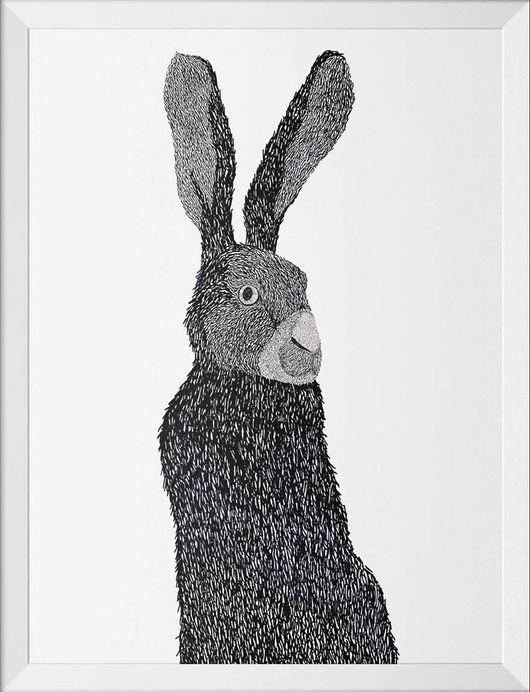 Grafika "Królik" 70 x 50 cm Lignes Noires