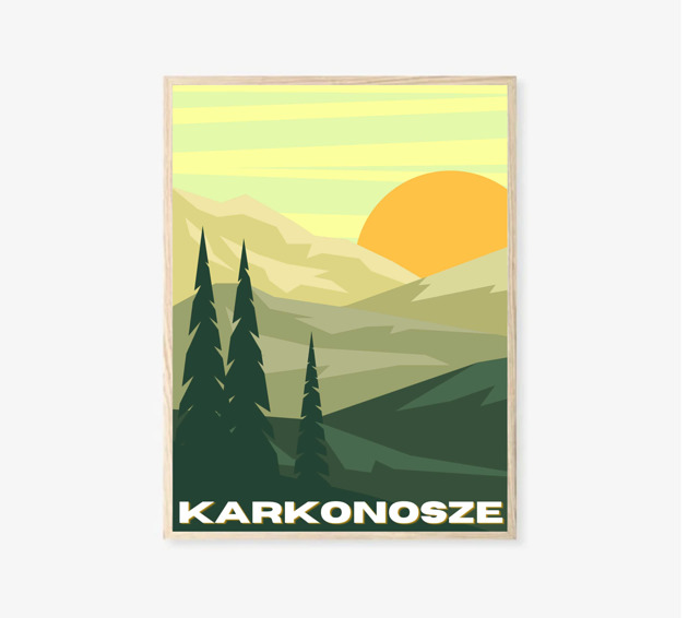 grafiki i ilustracje PLAKAT Góry, Karkonosze, górski