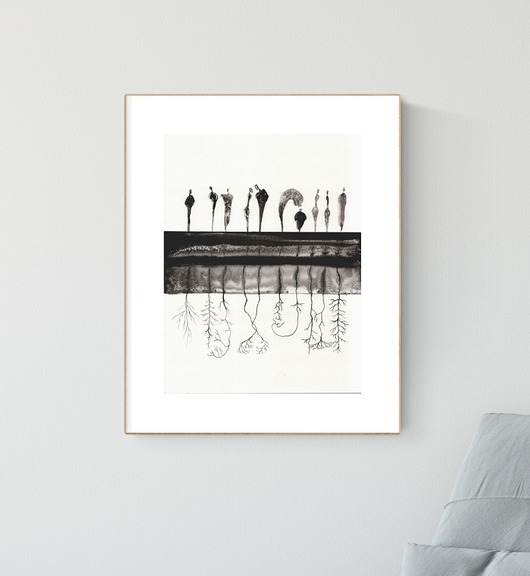 grafika 30X40 cm wykonana ręcznie MiniMalArt