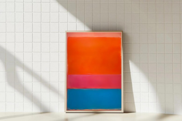 grafiki i ilustracje PLAKAT abstrakcyjny Rothko kolorowa abstrakcja czerwona niebieska