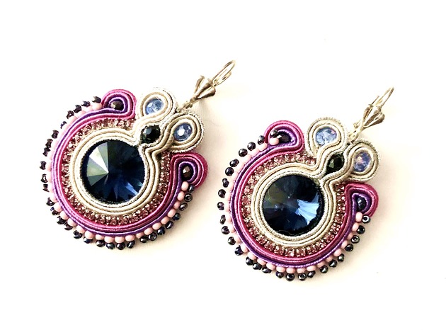 kolczyki soutache Sutaszowe kolczyki ALICANTE