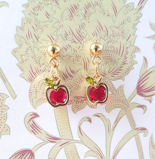 kolczyki szklane Kolczyki Jabłuszka