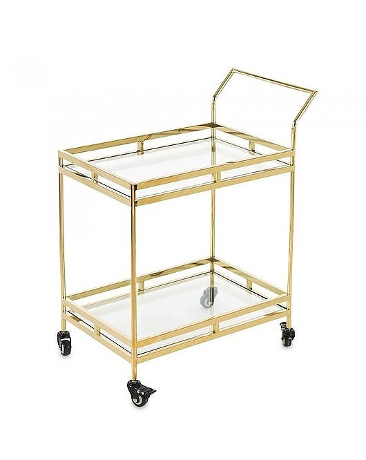 kuchnia - różne Wózek Kuchenny Barek na Kółkach Złoty Pino