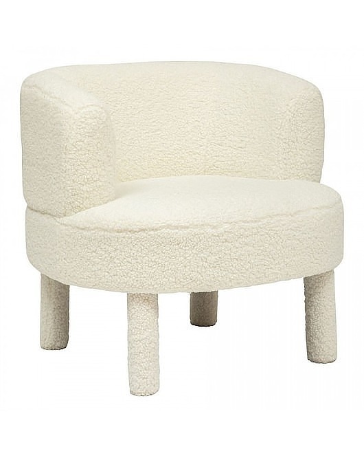 fotele Fotel Teddy Fotel Drewniany Bianche