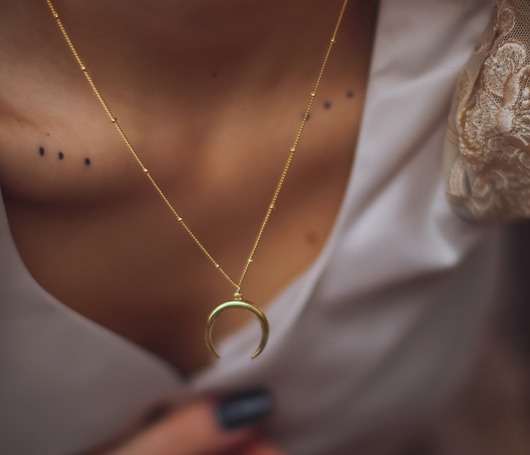 Naszyjnik księżyc- srebro 925  pozłacane Coccola JEWELLERY